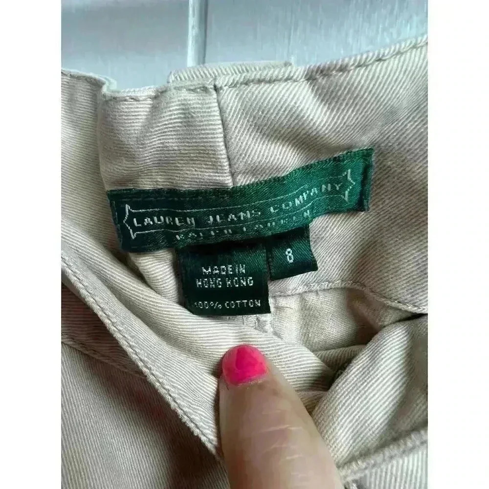 Lauren Jeans Company Ralph Lauren Khaki Women's Size 8 Paratrooper Cargo Pants - Picture 2 of 10
